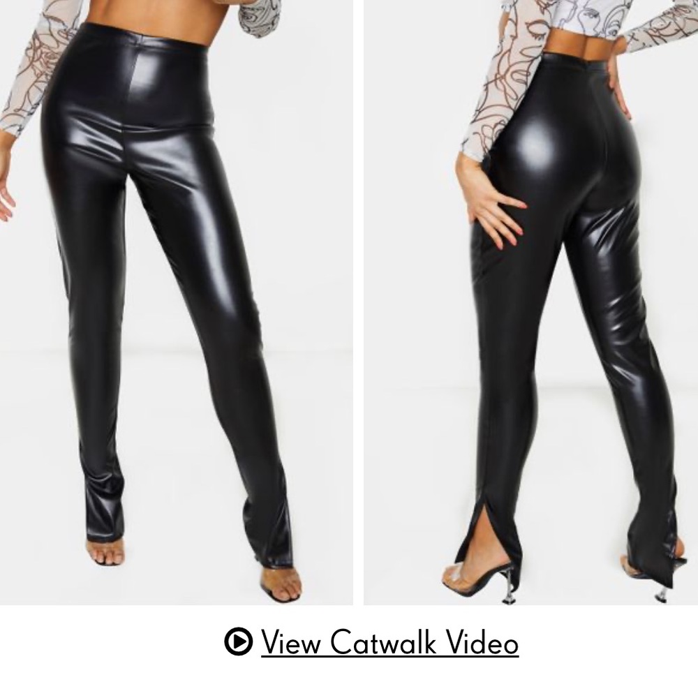 TALL split hem pleather pants
